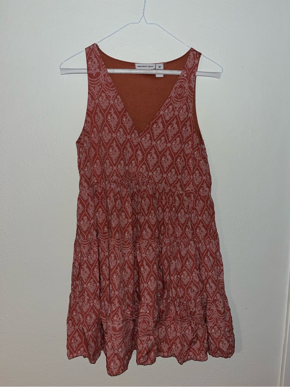 Sincerely Jules Coral Pink V-Neck Mini Dress - Picture 3 of 5